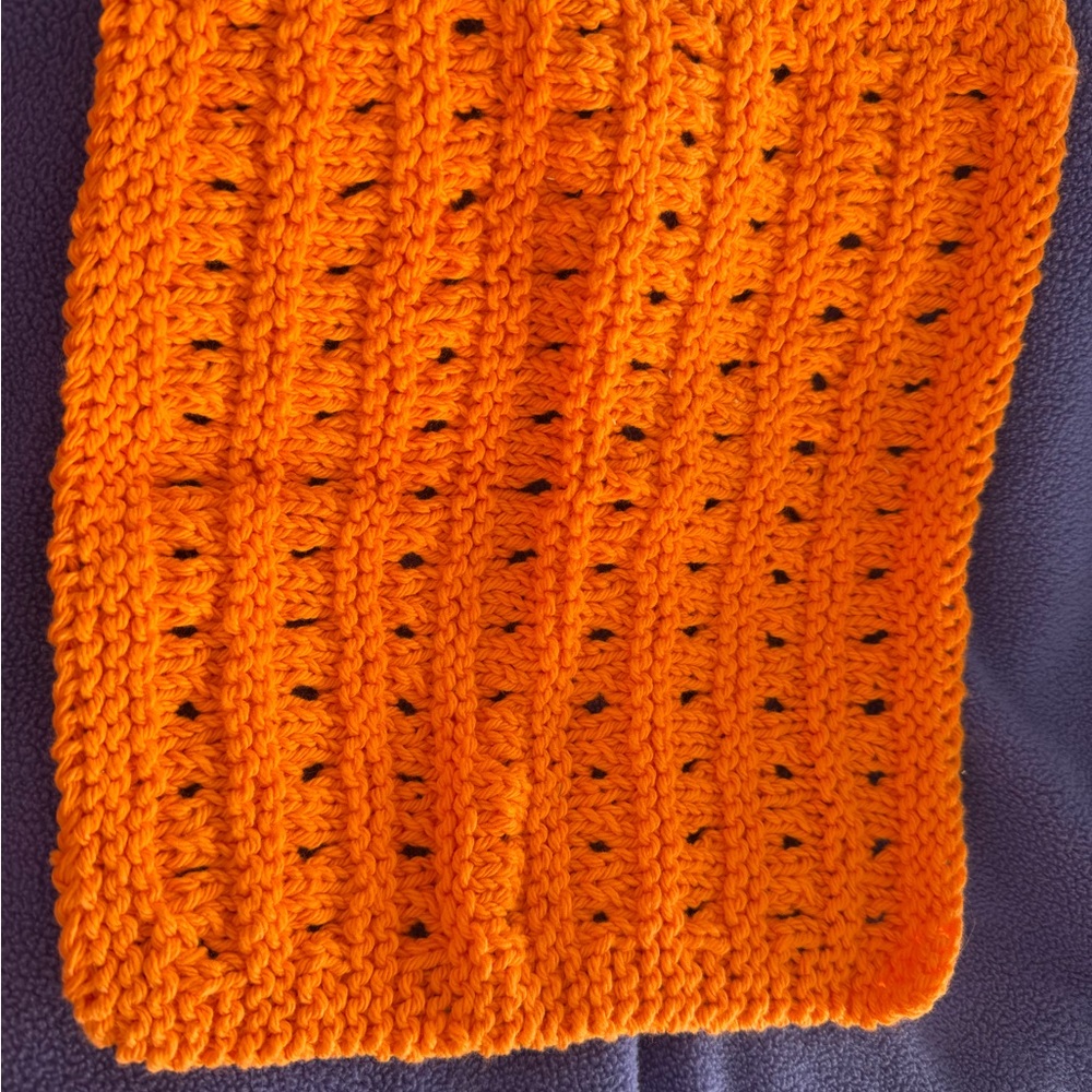 Handcrafted Orange Knit Kitchen dishcloth